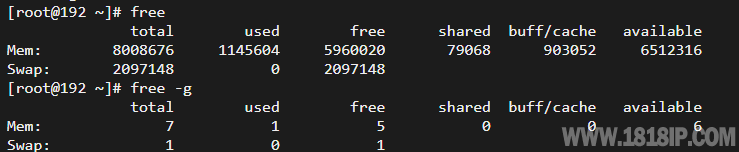 linux系统下如何查看内存状态？