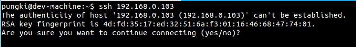 SSH connecti confirmation