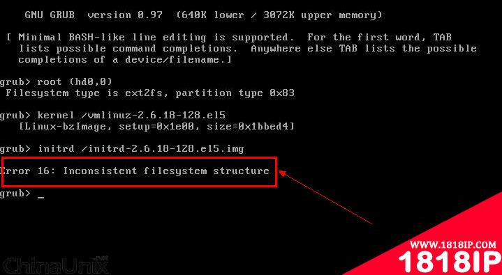 grub报错问题error 16 inconsistent filesystem structure解决方法
