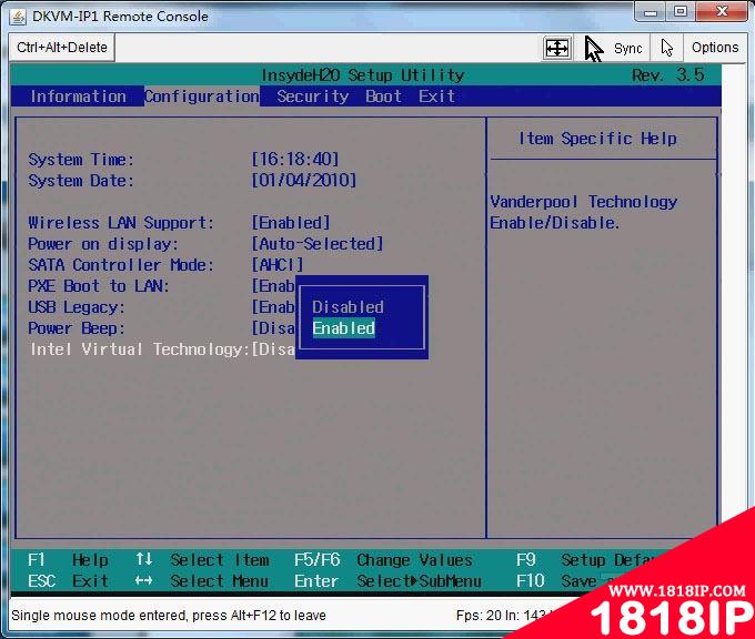 Intel Virtual Technology BIOS设置