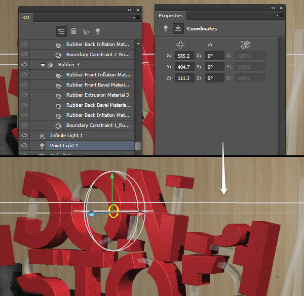 PS教程 如何使用3D功能制作橡胶和玻璃质感的3D立体字效呢