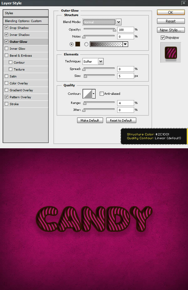 PhotoShop设计制作出可爱的纹理糖果文字特效教程