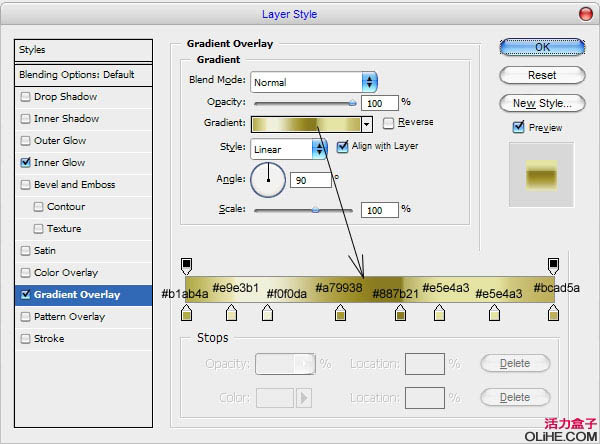 Photoshop 光滑的金色质感立体字