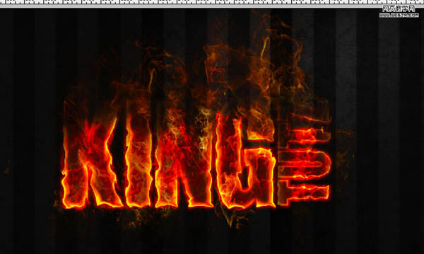 photoshop 利用滤镜及素材打造超酷的火焰字
