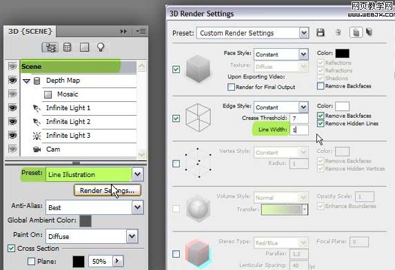 Photoshop 格子纹理立体字教程