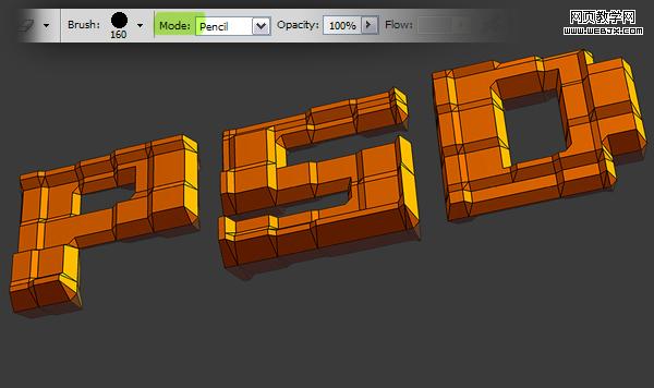 Photoshop 格子纹理立体字教程