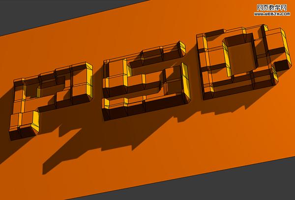 Photoshop 格子纹理立体字教程