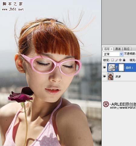 Photoshop 人物甜美的淡紫色