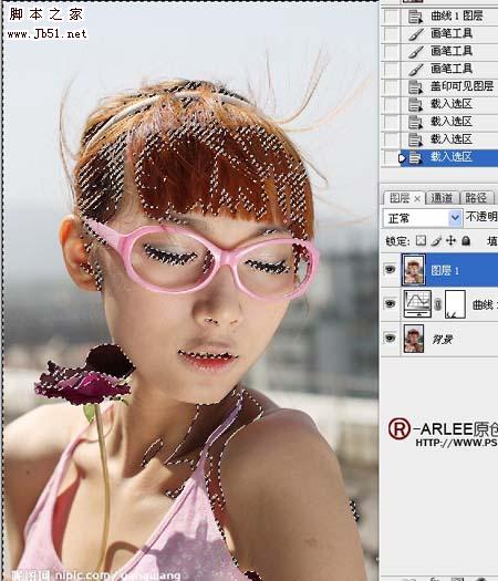 Photoshop 人物甜美的淡紫色