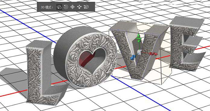 ps怎么设计立体带有雕刻花纹的3D字体效果?