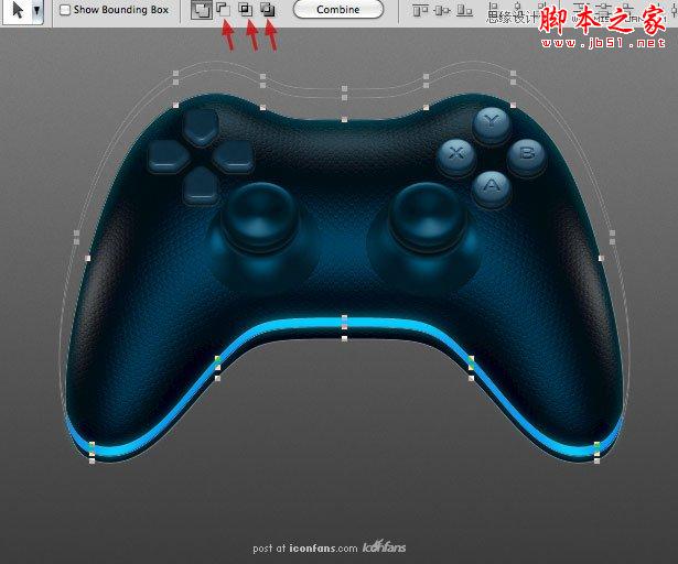 Photoshop绘制逼真的蓝色风格的游戏手柄