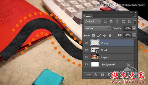 Photoshop CS6设计制作桌面上的创意跑道