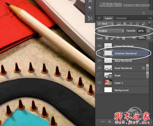 Photoshop CS6设计制作桌面上的创意跑道