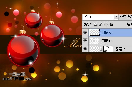 photoshopCS5制作红色的圣诞壁纸效果