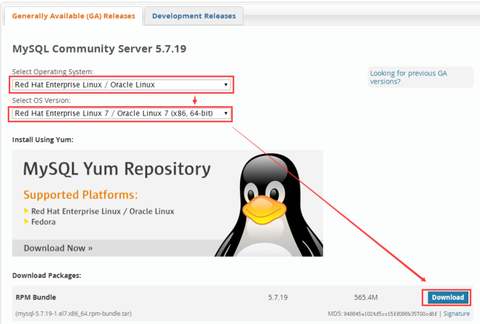 CentOS7下MySQL5.7的安装-RPM方式