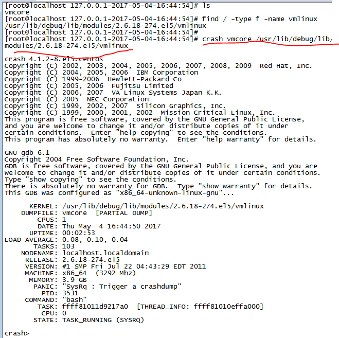 centos5.7下的kdump